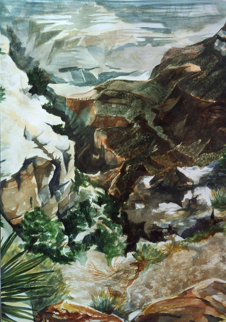 Dr. Butler's painting of a cliffside
