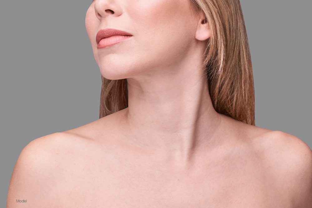 Up close of a mature womans neck
